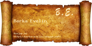 Berka Evelin névjegykártya